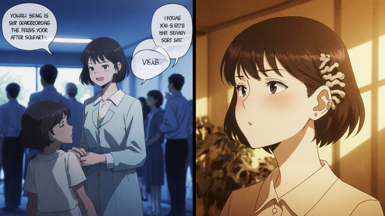 Woman hears her granddaughter clearly after surgery, contrasting her earlier isolation due to hearing loss.