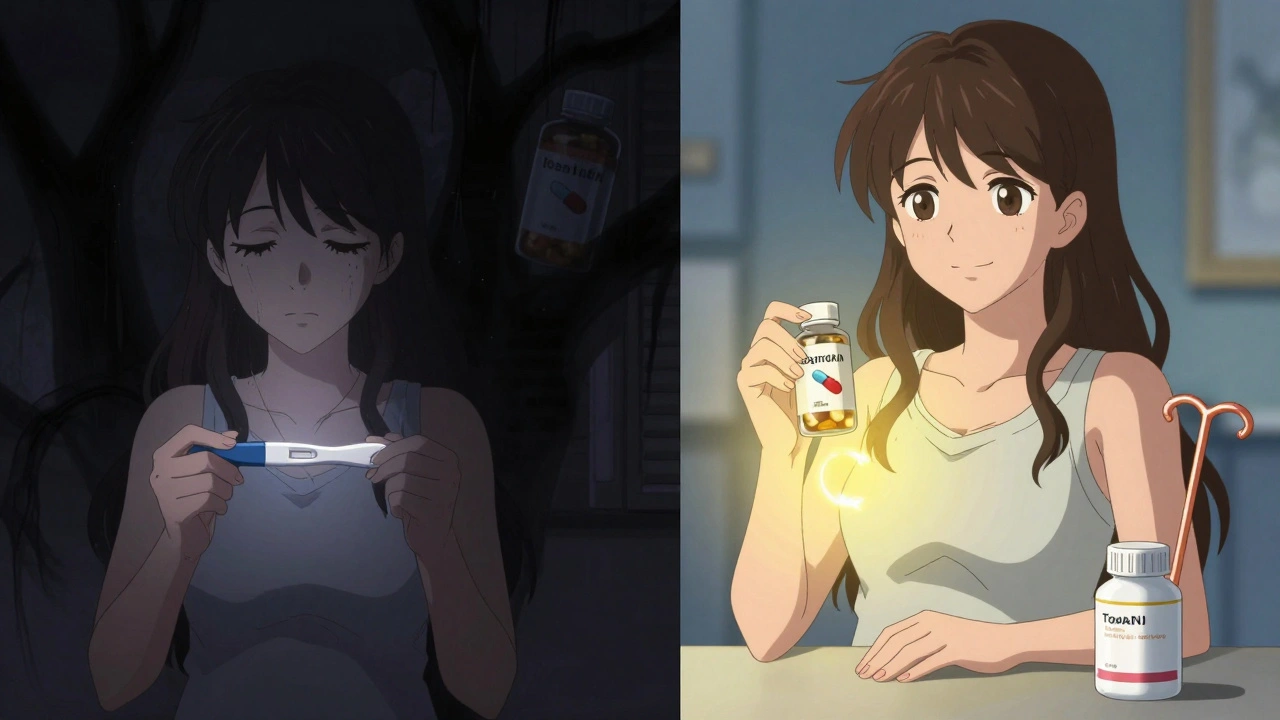 Split scene: fear vs. preparedness in preconception planning, anime style