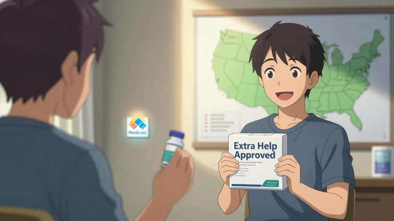 A person receiving a mail-order medication package with sunlight behind them, contrasting a faded version of themselves who skipped doses.